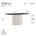 Ver imagem 3 de Mesa de Jantar Serena 160x90 cm com Vidro Off White Preto - New Ceval