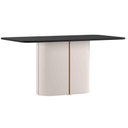 Ver imagem 2 de Mesa de Jantar Serena 160x90 cm com Vidro Off White Preto - New Ceval