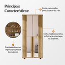 Ver imagem 3 de Armário Sapateira New Requinte com Espelho Ripado Prateleiras Calçados para Hall Quarto - Cinamomo