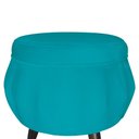 Ver imagem 5 de Jogo Poltrona Estofada Com 1 Puff Pés Palito Clínica Pétala Suede Azul Turquesa - LM DECOR