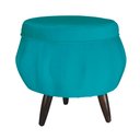 Ver imagem 4 de Jogo Poltrona Estofada Com 1 Puff Pés Palito Clínica Pétala Suede Azul Turquesa - LM DECOR