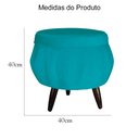 Ver imagem 6 de Jogo Poltrona Estofada Com 1 Puff Pés Palito Clínica Pétala Suede Azul Turquesa - LM DECOR