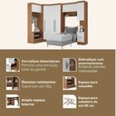 Ver imagem 6 de Quarto Completo Viena 7 Portas 2 GAVETAS5 Peças Espresso Móveis Marrom/Nogal/Branco