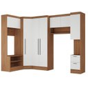 Ver imagem 2 de Quarto Completo Viena 7 Portas 2 GAVETAS5 Peças Espresso Móveis Marrom/Nogal/Branco
