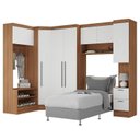 Ver imagem 5 de Quarto Completo Viena 7 Portas 2 GAVETAS5 Peças Espresso Móveis Marrom/Nogal/Branco