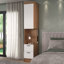 Ver imagem 7 de Quarto Completo Viena 7 Portas 2 GAVETAS5 Peças Espresso Móveis Marrom/Nogal/Branco