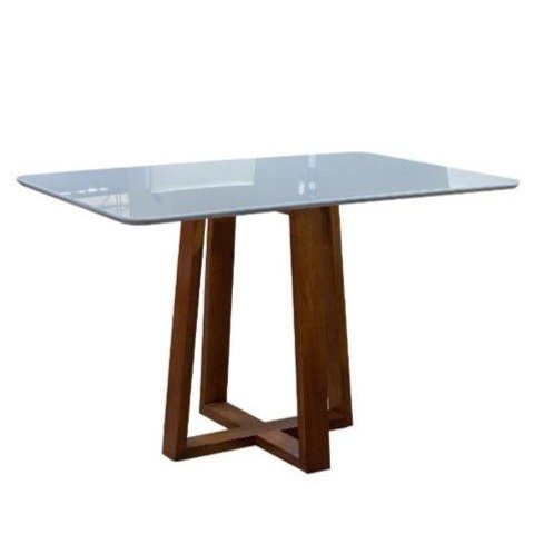 Mesa de Jantar Moderna com Vidro - Pedro-1,80x0,90m - Art Salas