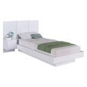 Ver imagem 3 de Cama de Solteiro com Cabeceira e Mesa para Colchão 188x78/88cm Multimóveis Cr40143 Branco