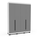 Ver imagem 2 de Roupeiro Solteiro Madri 4 Portas 4 Gavetas 161x214cm Cinza/Branco 250701