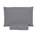 Ver imagem 1 de Roupa de Cama Solteiro 400 Fios 2 Peças Hotel Pousada Macio Acetinado:cinza