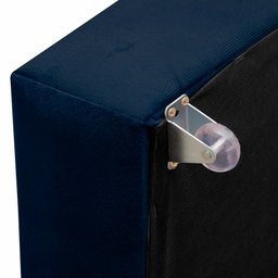 Puff que Vira Cama Solteiro com Rodinha com Bau Decoração para Sala Quarto Apartamento Estofado:azul - 5