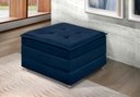 Ver imagem 1 de Puff que Vira Cama Solteiro Azul Estofado D23 com Rodízios e Bau Decoração