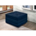 Ver imagem 1 de Puff que Vira Cama Solteiro Azul Estofado D23 com Rodízios e Bau Decoração