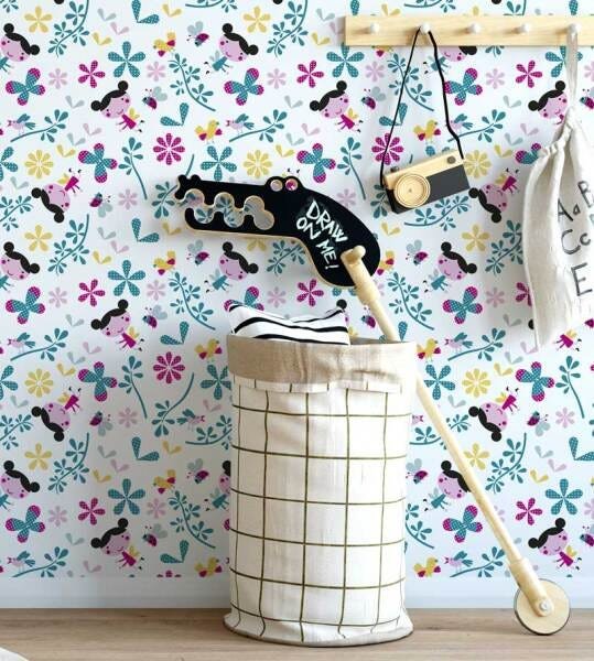 Papel de parede adesivo contact infantil fada lavável - 1
