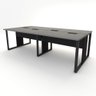 Plataforma de Trabalho 4 Lugares Cs Pre 2,40m Pés Metal F5 Cor:cinza Sagrado com Preto - 4