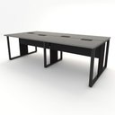 Ver imagem 4 de Plataforma de Trabalho 4 Lugares Cs Pre 2,40m Pés Metal F5 Cor:cinza Sagrado com Preto