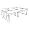 Plataforma de Trabalho 4 Lugares Cs Pre 2,40m Pés Metal F5 Cor:cinza Sagrado com Preto - 3