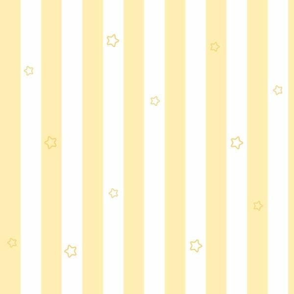Papel Parede Listrado Listras Estrelas Amarelo 0.50x3.00m - 1