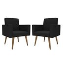 Ver imagem 1 de Kit 2 Poltronas Decorativas Lina Recepção Salão de Beleza Preto