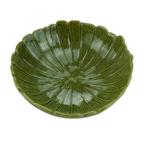 Centro de Mesa de Cerâmica Banana Leaf Verde 25X25X8,5cm | Lyor