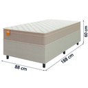 Ver imagem 5 de Cama Box Solteiro Colchão Molas Qatar 88x188x60cm Bege/branco Inducol