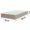 Ver imagem 4 de Cama Box Solteiro Colchão Molas Qatar 88x188x60cm Bege/branco Inducol