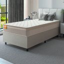 Ver imagem 3 de Cama Box Solteiro Colchão Molas Qatar 88x188x60cm Bege/branco Inducol