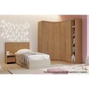Ver imagem 1 de Quarto Modulado Solteiro Rizon 4 Peças (1 Closet + 2 Guarda Roupas + 1 Complemento) Qc209 Freijo