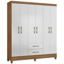 Ver imagem 1 de Guarda Roupa Casal Panamá 6 Portas Naturale Branco Moval