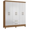 Guarda Roupa Casal Panamá 6 Portas Naturale Branco Moval - 1