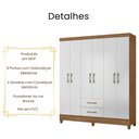 Ver imagem 5 de Guarda Roupa Casal Panamá 6 Portas Naturale Branco Moval