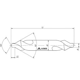 Broca de Centro Din 333-a Hss 3,15 X 8 - Ades - 3