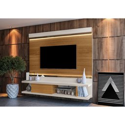 Painel Home Suspenso com Led Rio de Janeiro 1,80m Carvalho/off White - 1