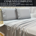 Ver imagem 4 de Conjunto Cama Casal Queen Size Lily 04 Pç Bordado 300 Fios:cinza