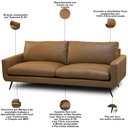 Ver imagem 7 de Sofá 4 Lugares para Sala de Estar Living Industrial 282cm Dijon L06 Couro Camel - Lyam Decor