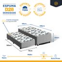 Ver imagem 3 de Bicama Box com Colchão Acoplado de Espuma e Auxiliar de Espuma Unique Solteiro 88 Cm