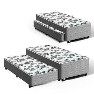 Bicama Box com Colchão Acoplado de Espuma e Auxiliar de Espuma Unique Solteiro 88 Cm