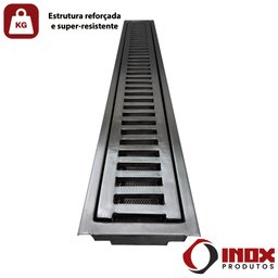 Ralo Pro com Saída em Baixo - Inox 304 (quadr.1/2) 200x20x05 Cm - 6