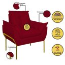 Ver imagem 7 de Kit 02 Poltronas Opala + Namoradeira Base Metal Dourada Cor:vermelho