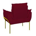 Ver mais imagens de Kit 02 Poltronas Opala + Namoradeira Base Metal Dourada Cor:vermelho