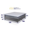 Ver imagem 2 de Conjunto Box Baú Cinza Luanda Cinza Espuma D28 Casal 138x188x69 - King House