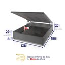 Ver imagem 6 de Conjunto Box Baú Cinza Luanda Cinza Espuma D28 Casal 138x188x69 - King House
