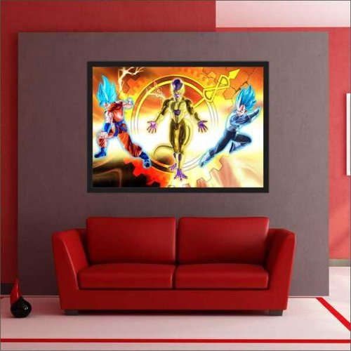 Quadro Decorativo Dragon Ball Goku Desenho Anime Salas Quartos Decorações  Com Moldura G08