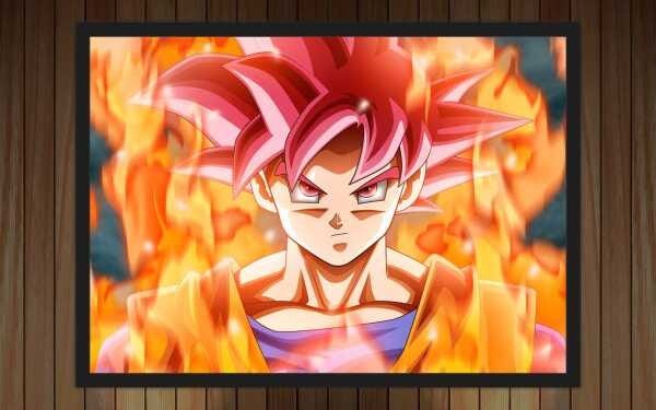 Quadro Decorativo Dragon Ball Goku Desenho Anime Salas Quartos Decorações  Com Moldura G08