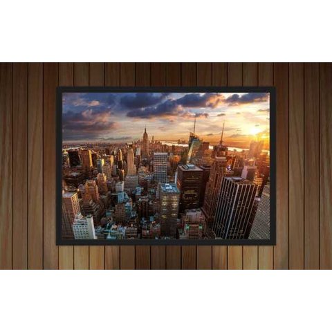 Quadro Decorativo Cidade Prédios New York Salas Decorações Interiores Com Moldura