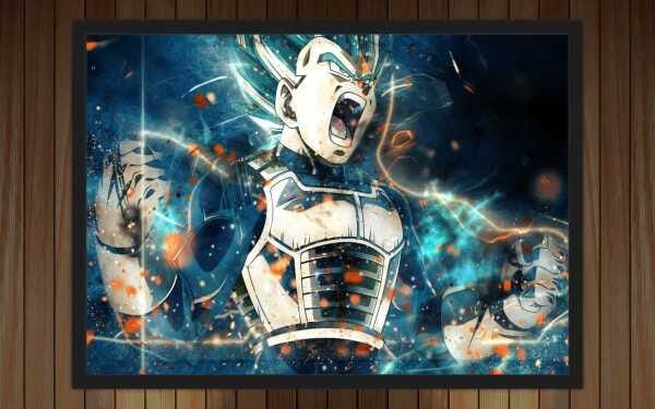 Quadro Decorativo Dragon Ball Vegeta Desenho Anime Salas Quartos Decorações  Com Moldura G01