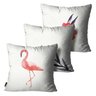 Kit com 3 Almofadas Mdecore Flamingo Branco 45x45cm DEC5194 - 1