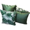 Kit 4 Capas De Almofada 43x43 - Sarja Verde Folhas - 1