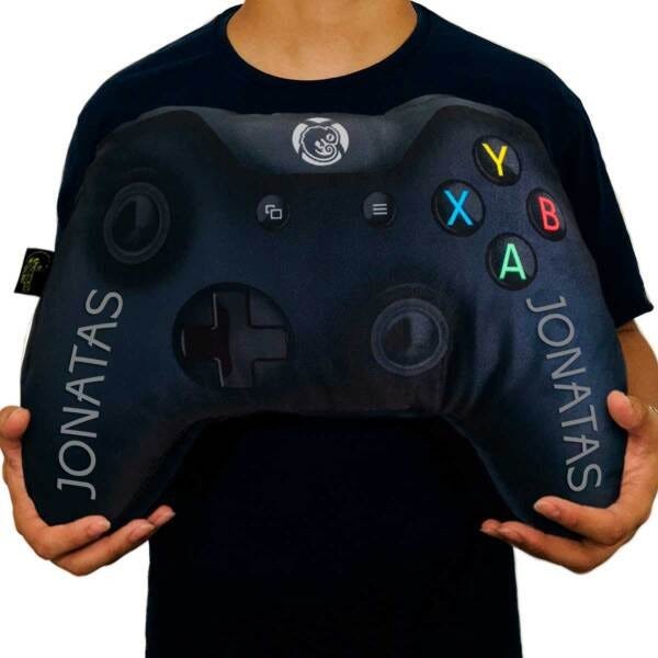 Kit 2 Almofadas Gamer Personalizadas com Nome Controle Video Game Xbox One Pretos - 2