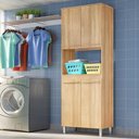 Ver imagem 1 de Armario Lavanderia 4 Portas 2,22m C/ Nicho Pés Reguláveis Teka Madrid